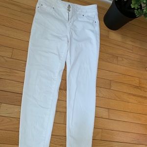 White High Rise Stretch Skinny Jeans